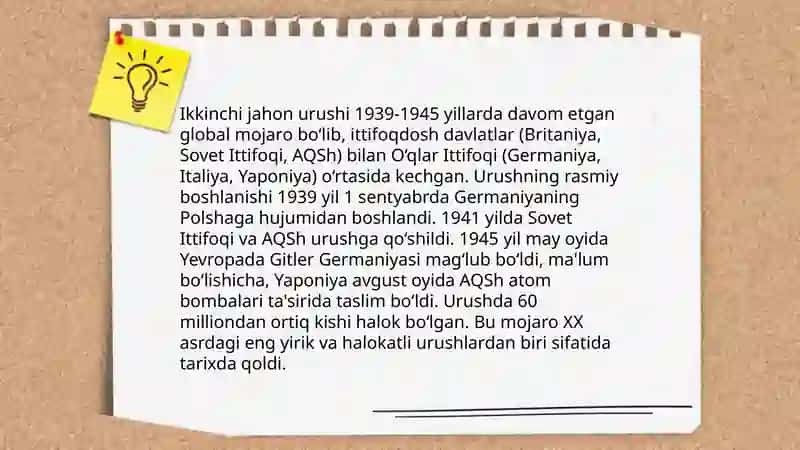 Urush davri adabiyoti haqida slayd 4