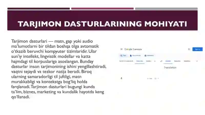 Tarjimon dasturlar va ulardan foydalanish asoslari, ularning farqlari 4