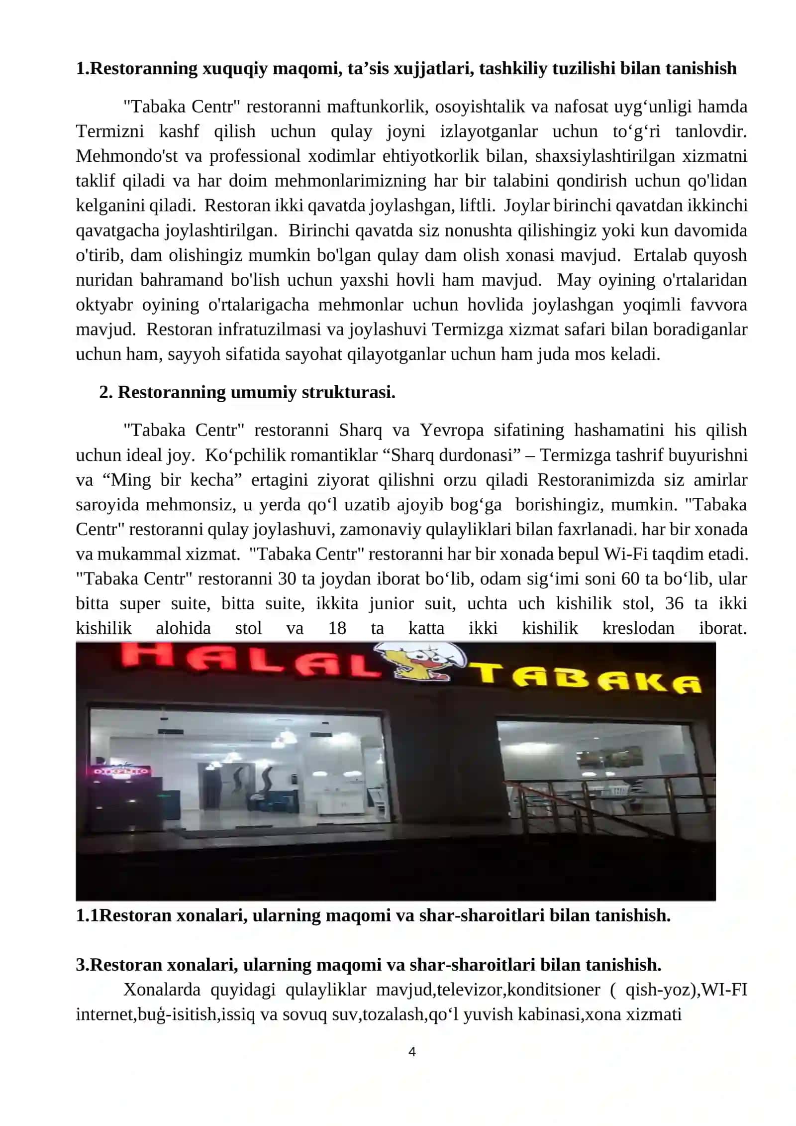 Tanishuv malaka amaliyoti bo’yicha HISOBOT 4
