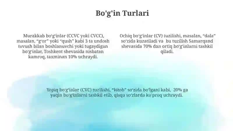 Nutqning fonetik boʻlinishi 4