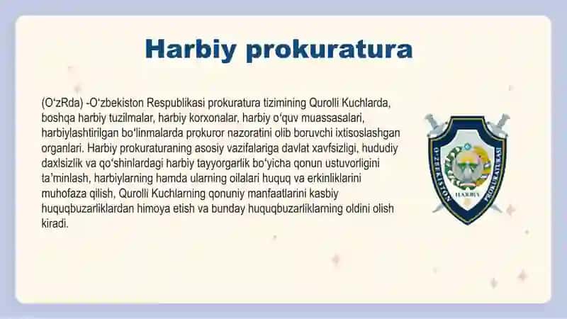 Harbiy prokuratura va harbiy sudlar 4