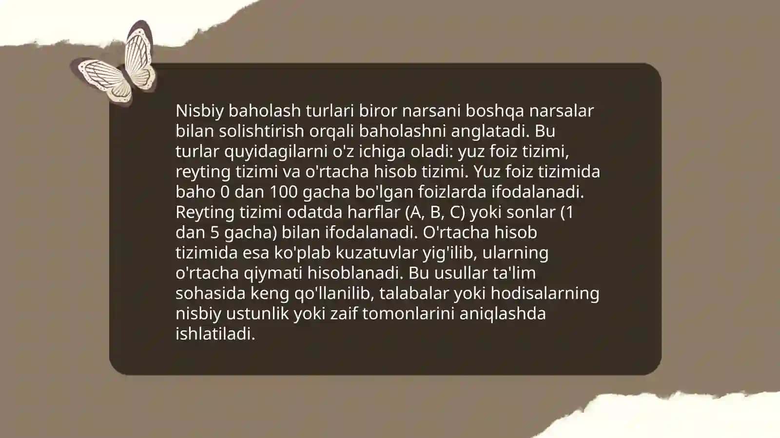 Mutlaq baholash turlari 4