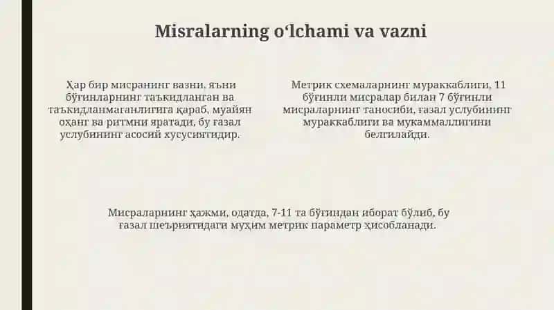 G'azal tahlili mezonlari 4
