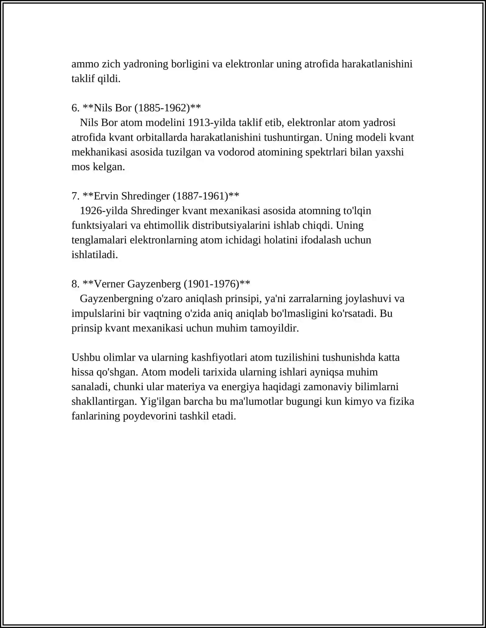MALEKULYAR ATOMLARNI RIVOZLANTIRGAN OLIMLAR 4