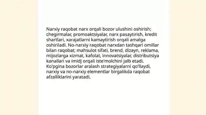 Raqobat tushunchasi 4