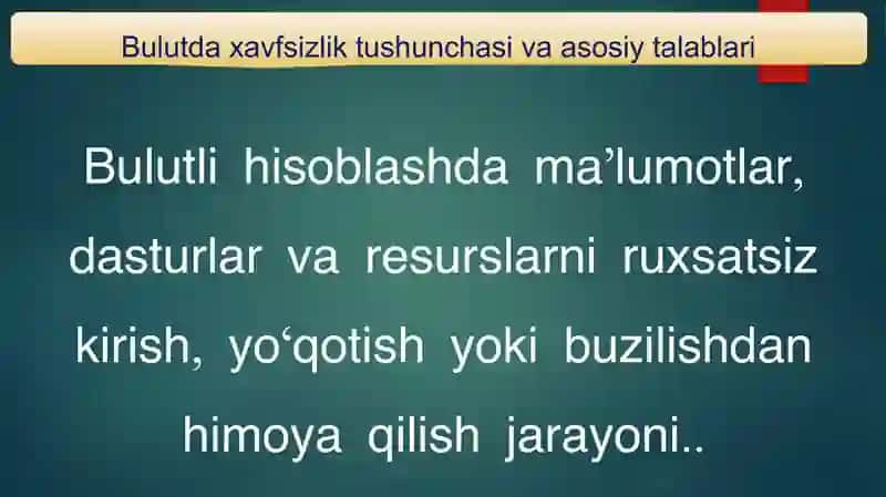 Bulutda tarmoq va xavfsizlik 4