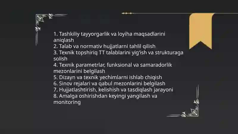 Texnik shartlarni ishlab chiqish 4