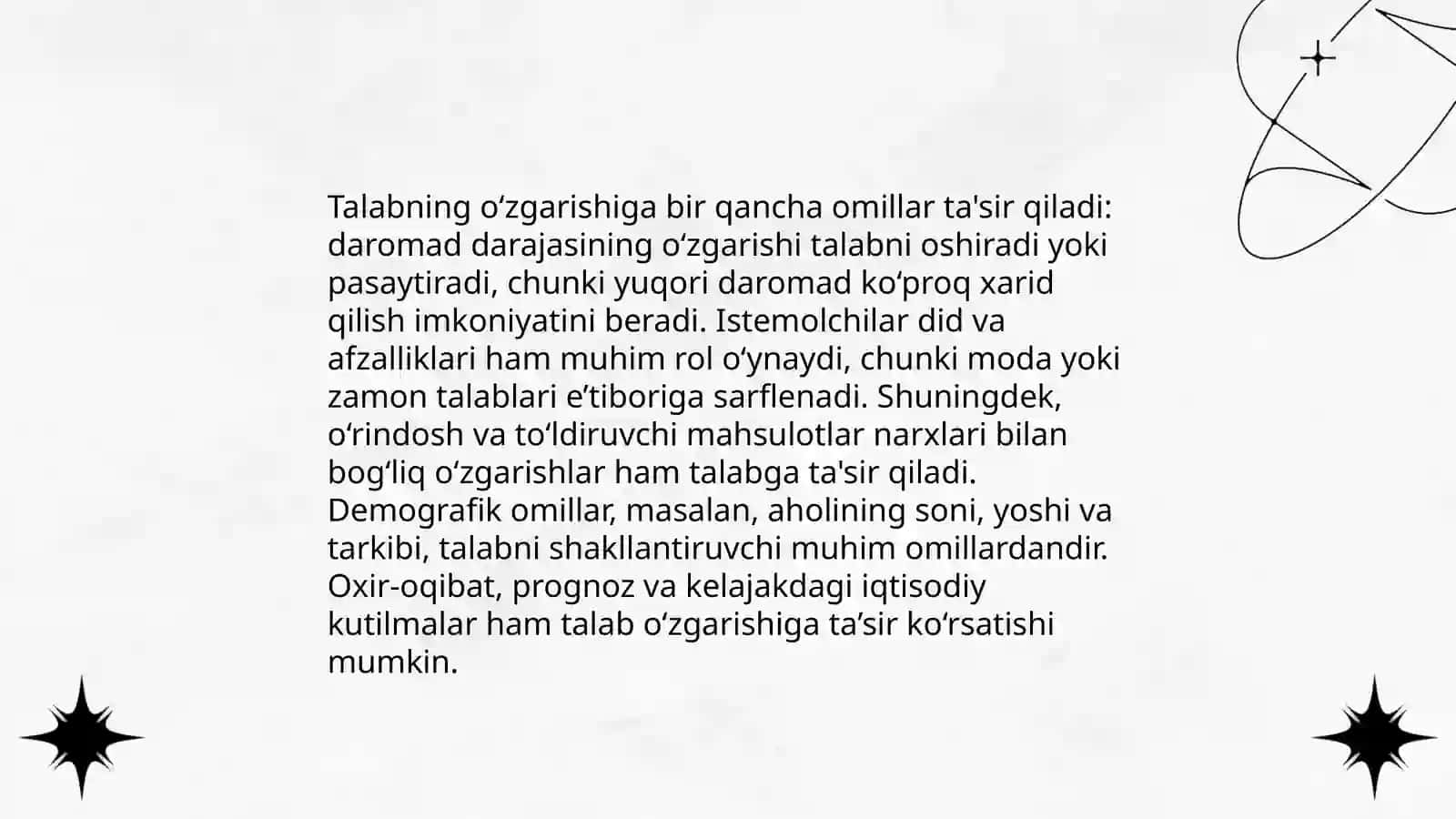 Talab va taklif muvozanati 4