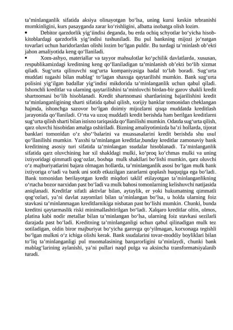 Kreditning ta’minoti va uning shakllari 4