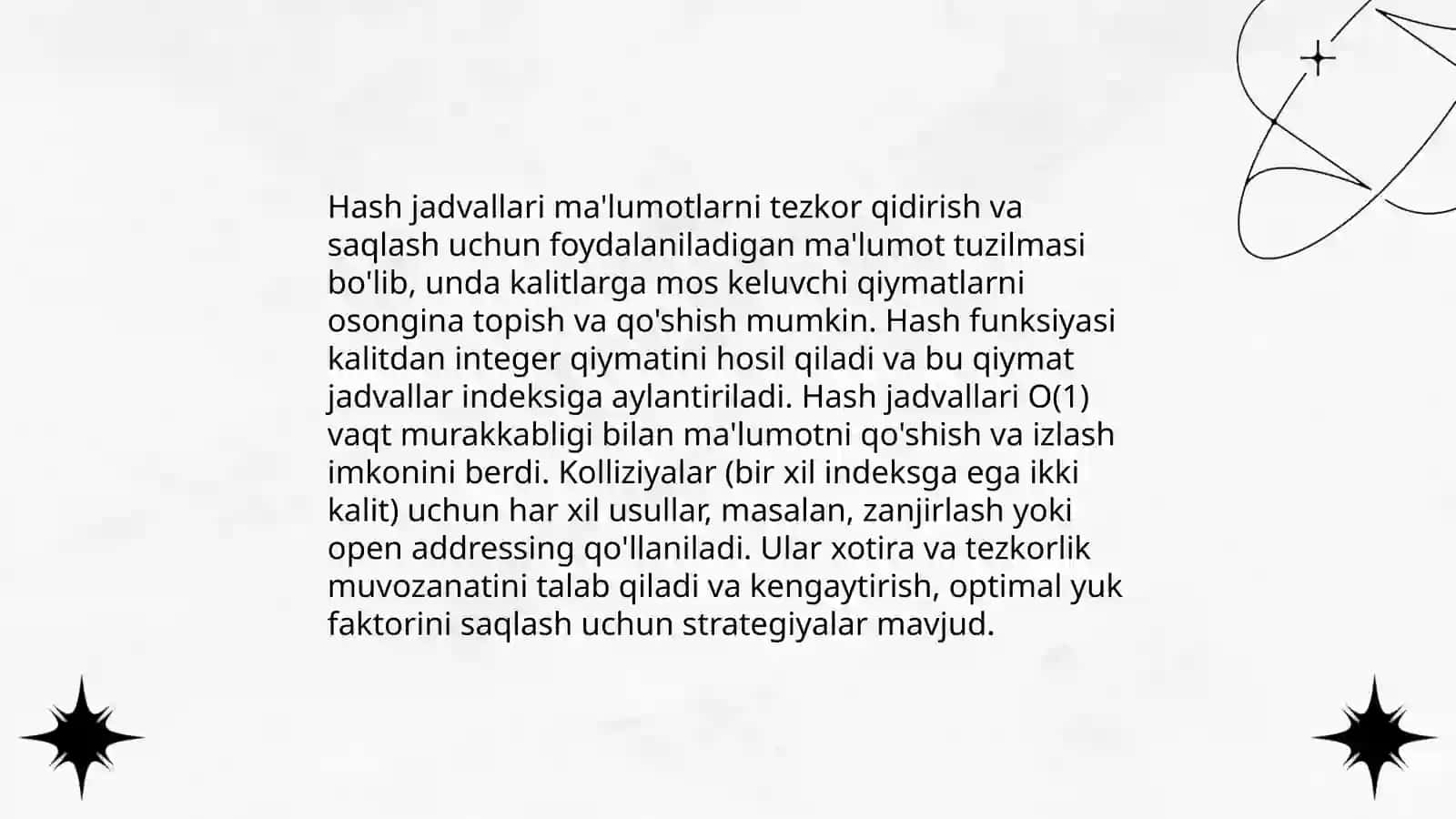 Hash ma’lumotlar tuzilmasi va uning matedlari bilan ishlash 4