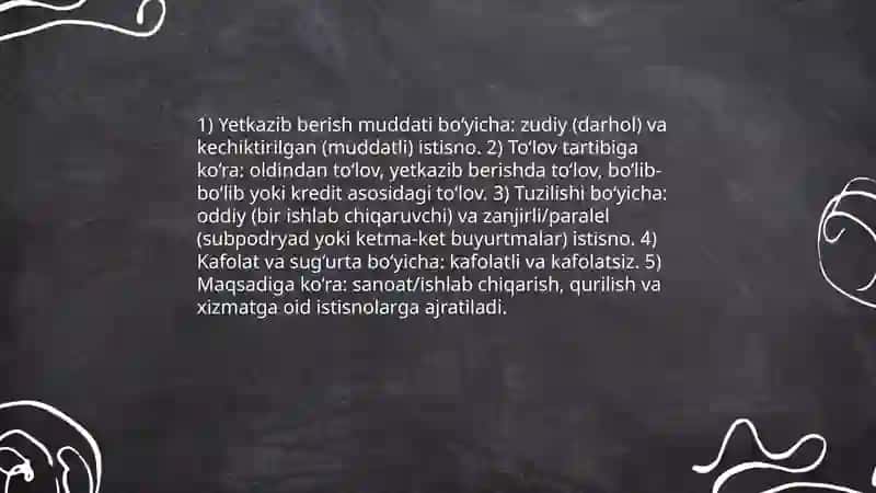 Salam va istisnóning turlari 4