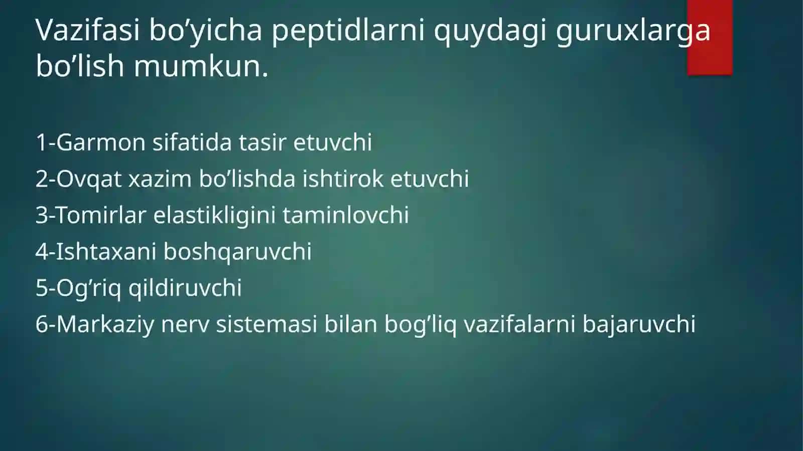 Peptidlar va oqsillar 4