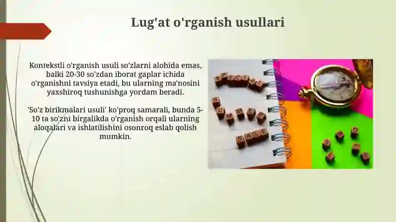 Lug'atni oshirish 4