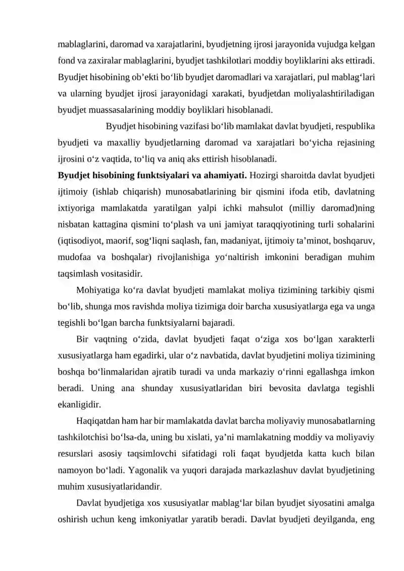 Byudjet Hisobi Fanidan Referat 4