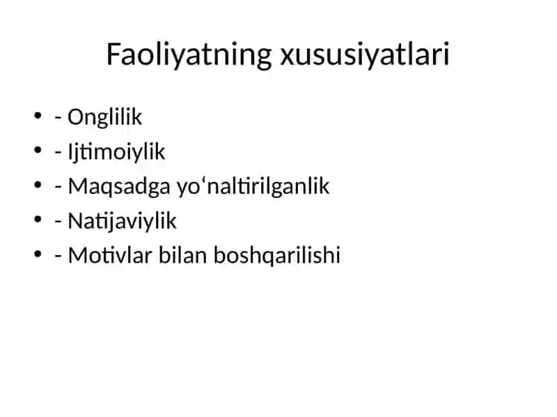 Faoliyat va uning tuzilmasi 4