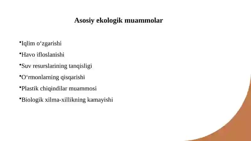 Hozirgi Zamon Ekologik Muammolari 4