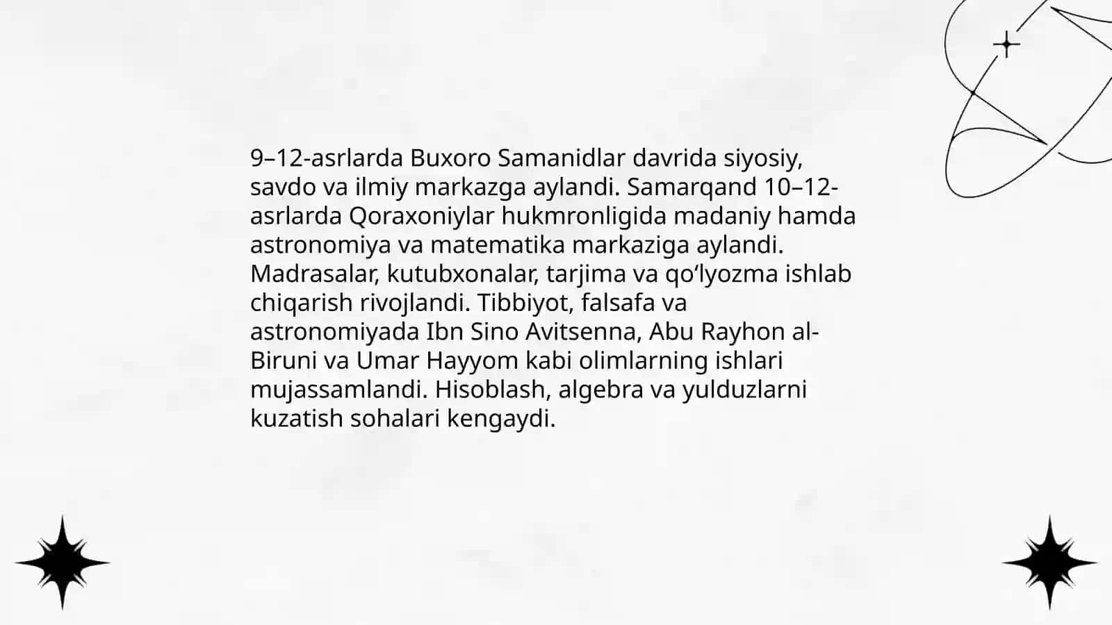 Oʻrta Osiyo xalqlari tarixida 9_12 asrlarda yuz bergan uygʻonish davri 1_renessans 4