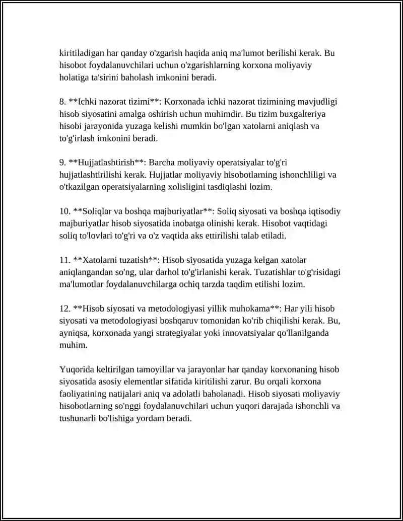 HISOB SIYOSATI VA MOLIYAVIY HISOBOT 4