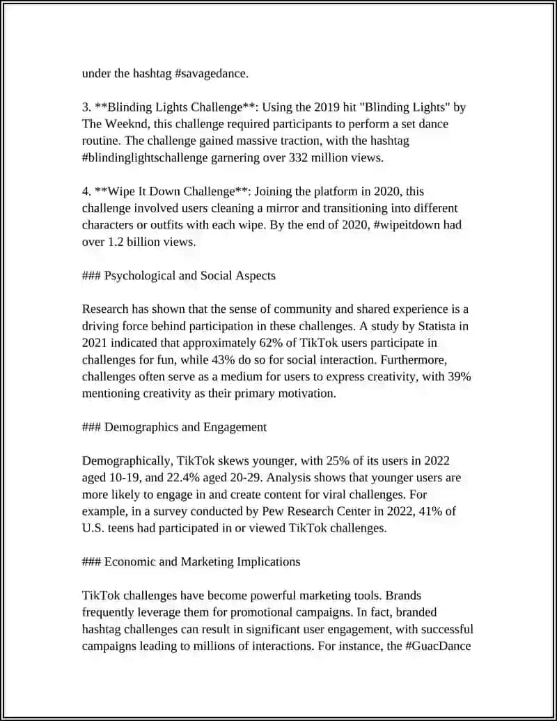 Viral TikTok Challenges: An Analytical Overview 4