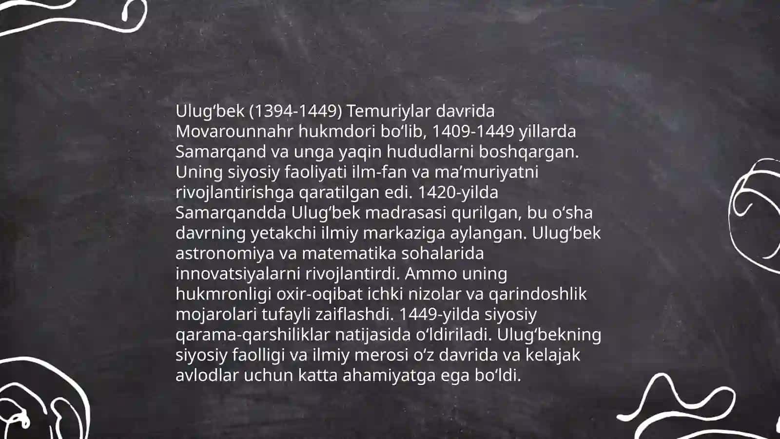 Mirzo Ulug'bek- davlat arbobi va buyuk olim 4