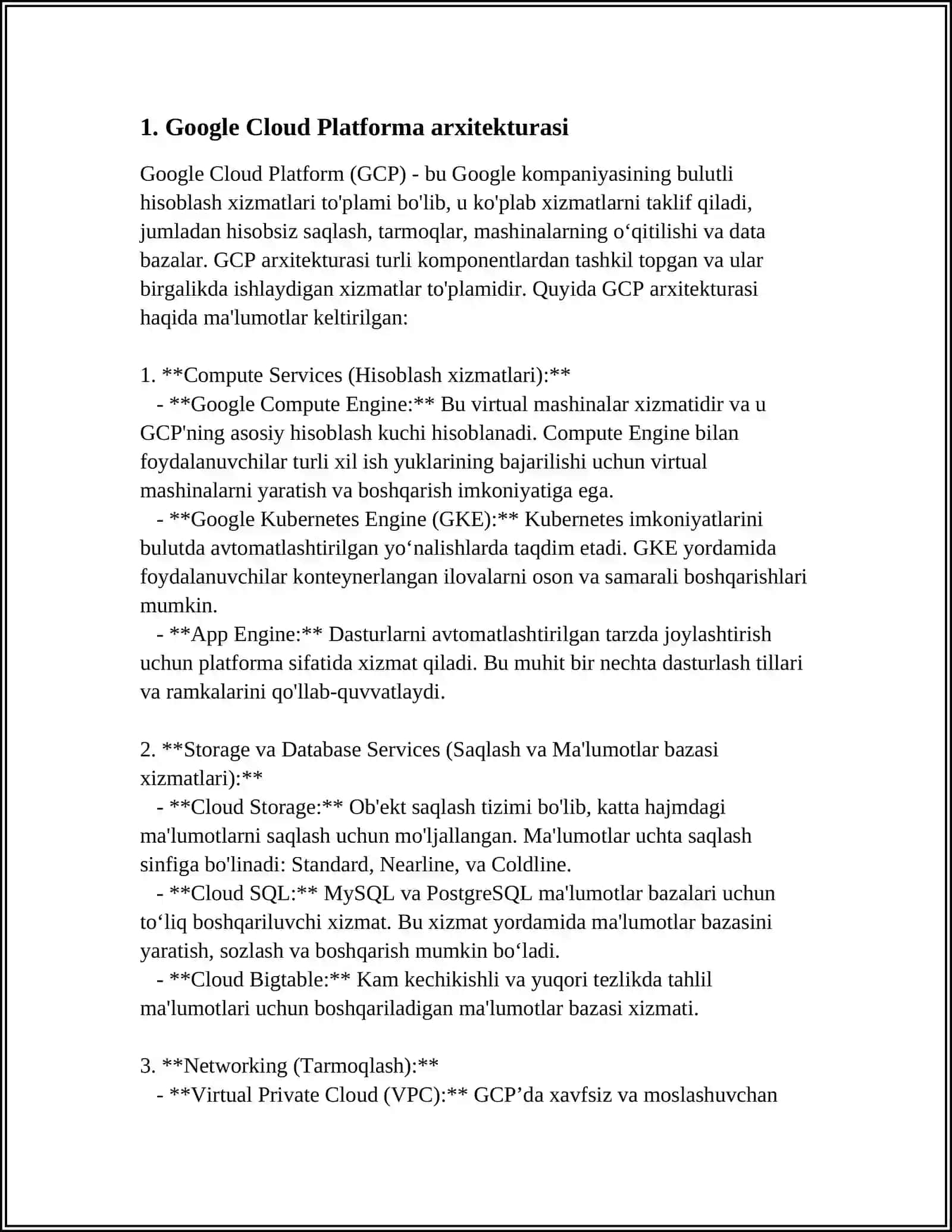 GOOGLEAPP CLOUD PLATFORMALARI VA ULARDAN FOYDALANISH 4