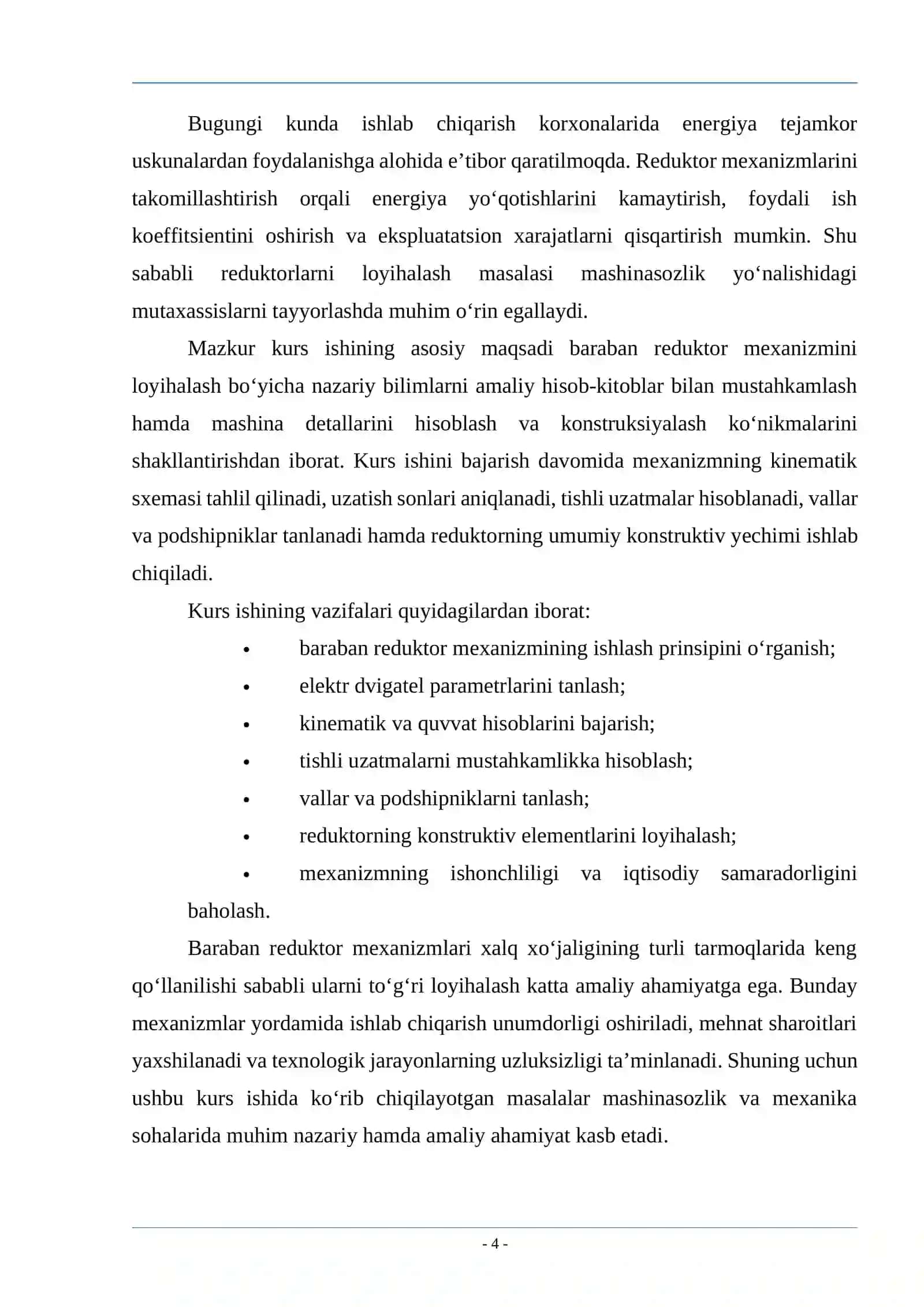 Baraban Reduktor Mexanizmini Loyihalash 4