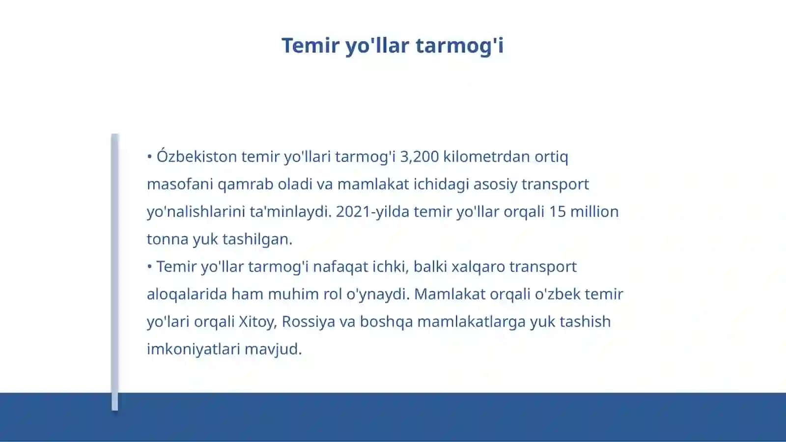 Ózbekistonning transport gegrafiyasi 4