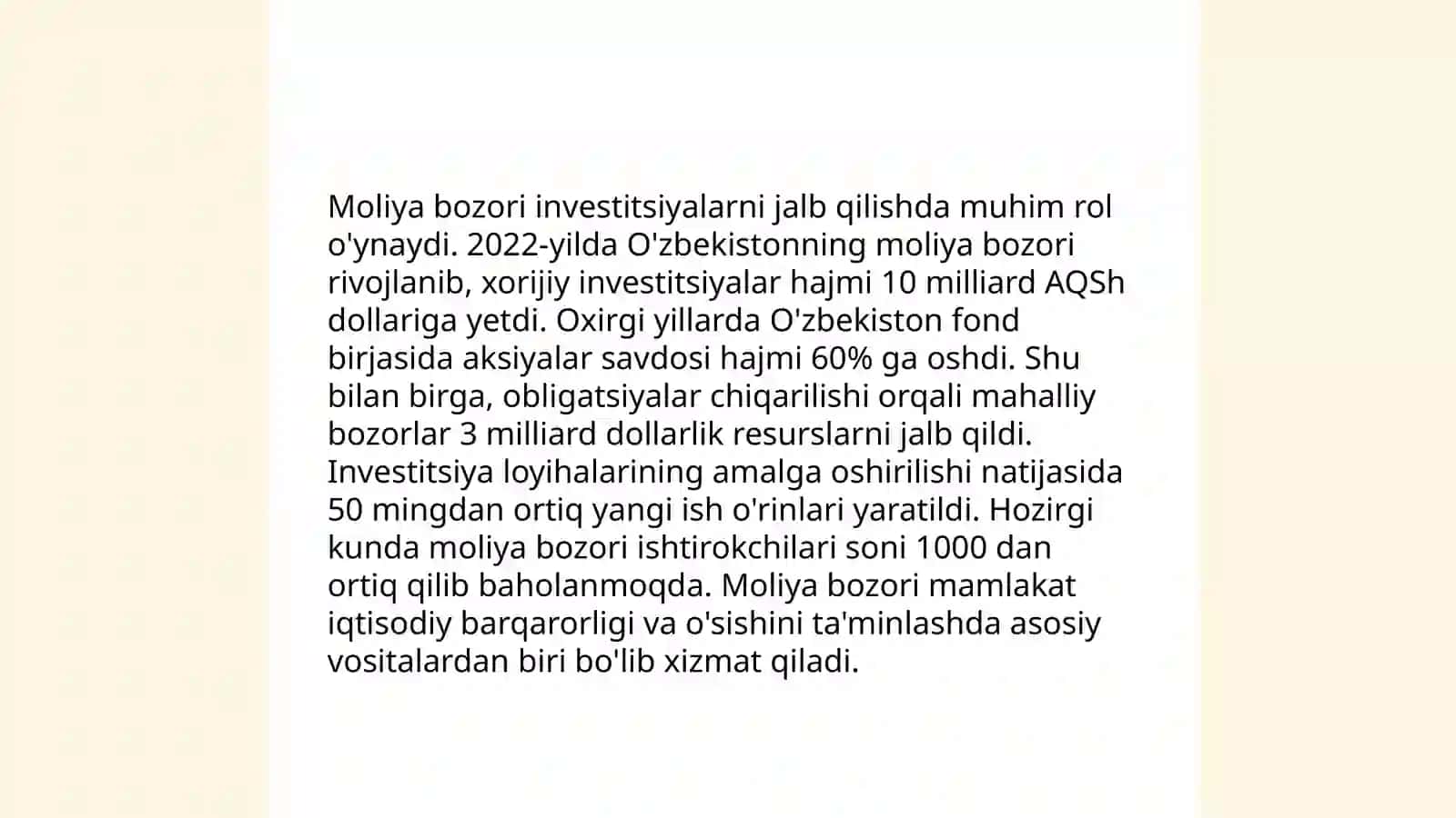 Moliya bozorining iqtisodiyotdagi ròli 4