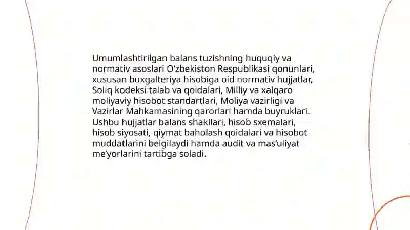 Umumlashtirilgan balans tuzish tartibi tahlili 4