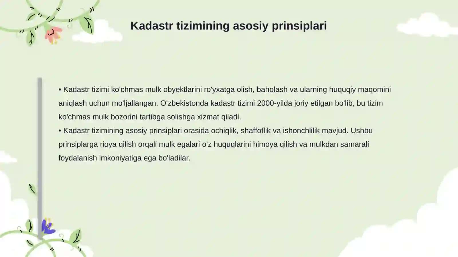 Ko'chmas mulk obyektlari kadastrlariga 4