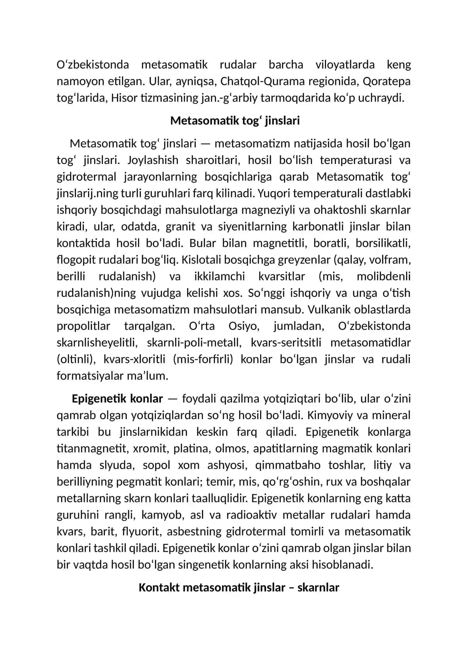 Kontakt metasomatik jarayonlar 4