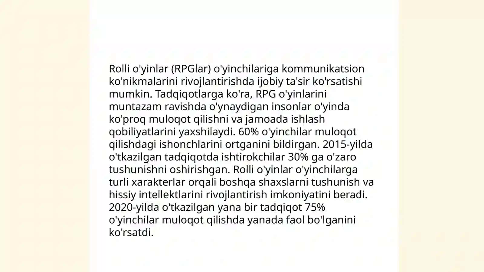 Muloqot malakasini oshirishda rolli o'yinlarning mahorati 4