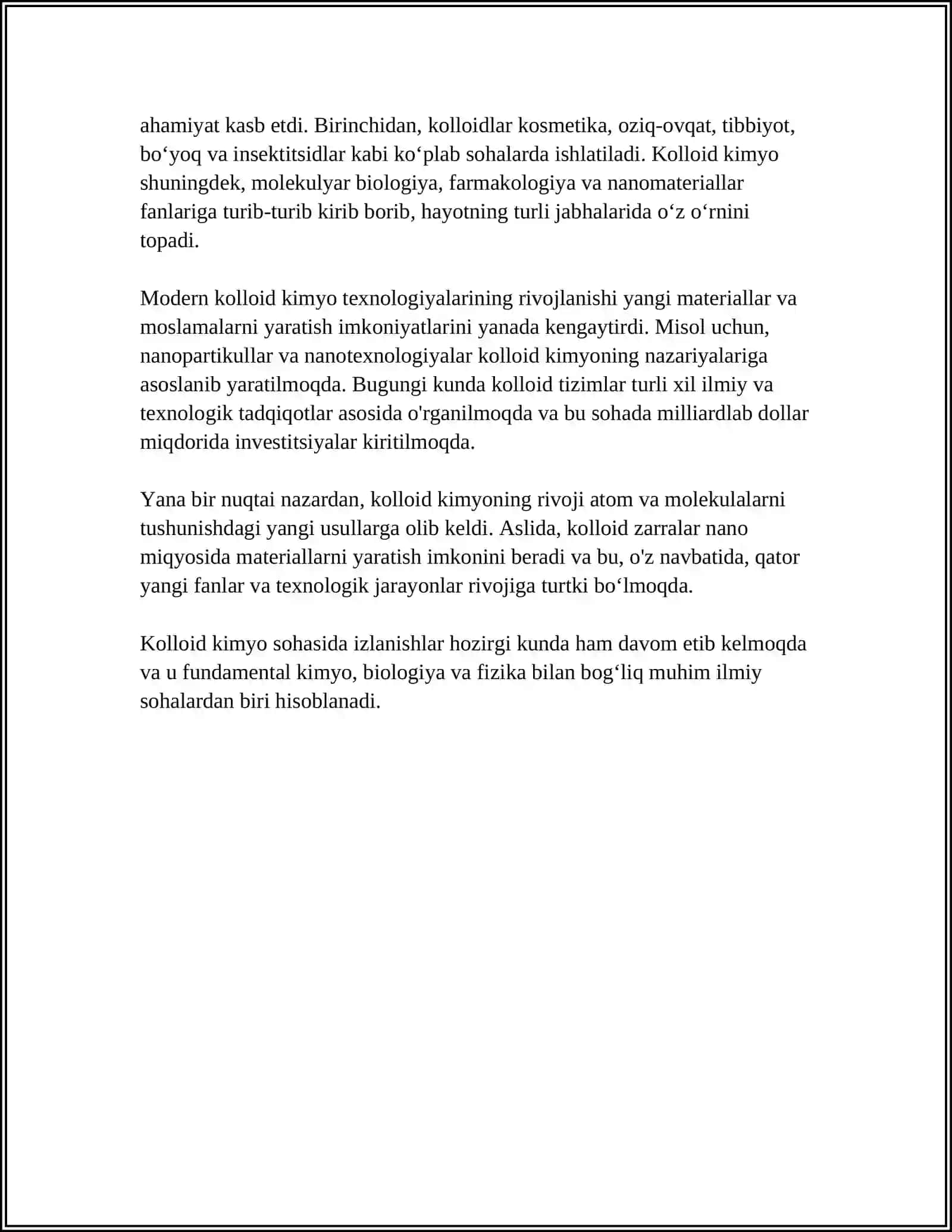 KOLLOID KIMYONING AHAMIYATI 4