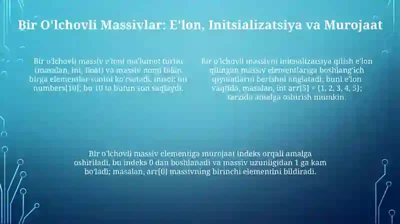 Massivlar va ularning turlari 4