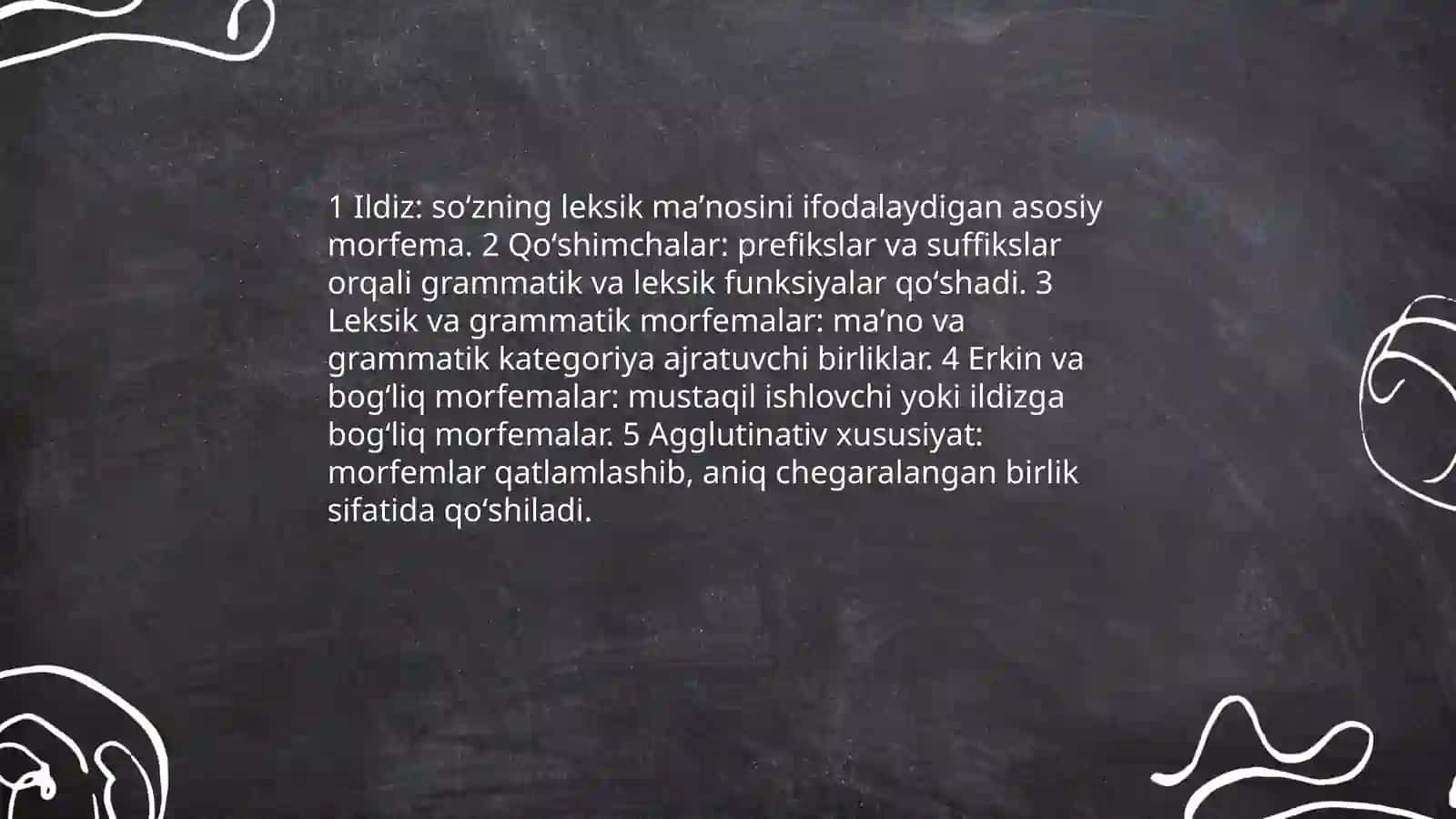 Sózning morfem tarkibi Rejasi 4