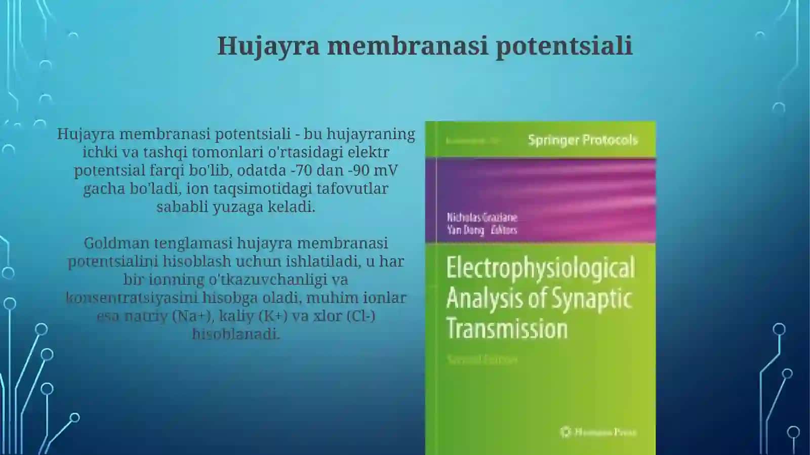 Bez to'qimasining elektrofiziologiyasi 4