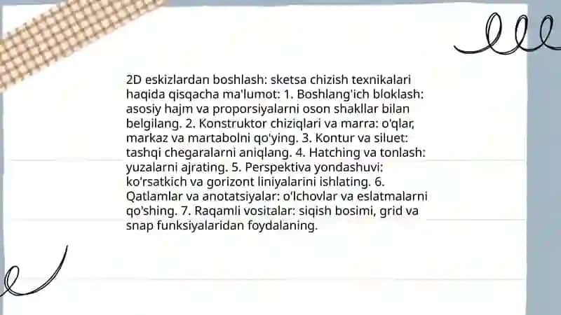 Grafik dasturlar yordamida detalning 3D tasvirini qurish 4
