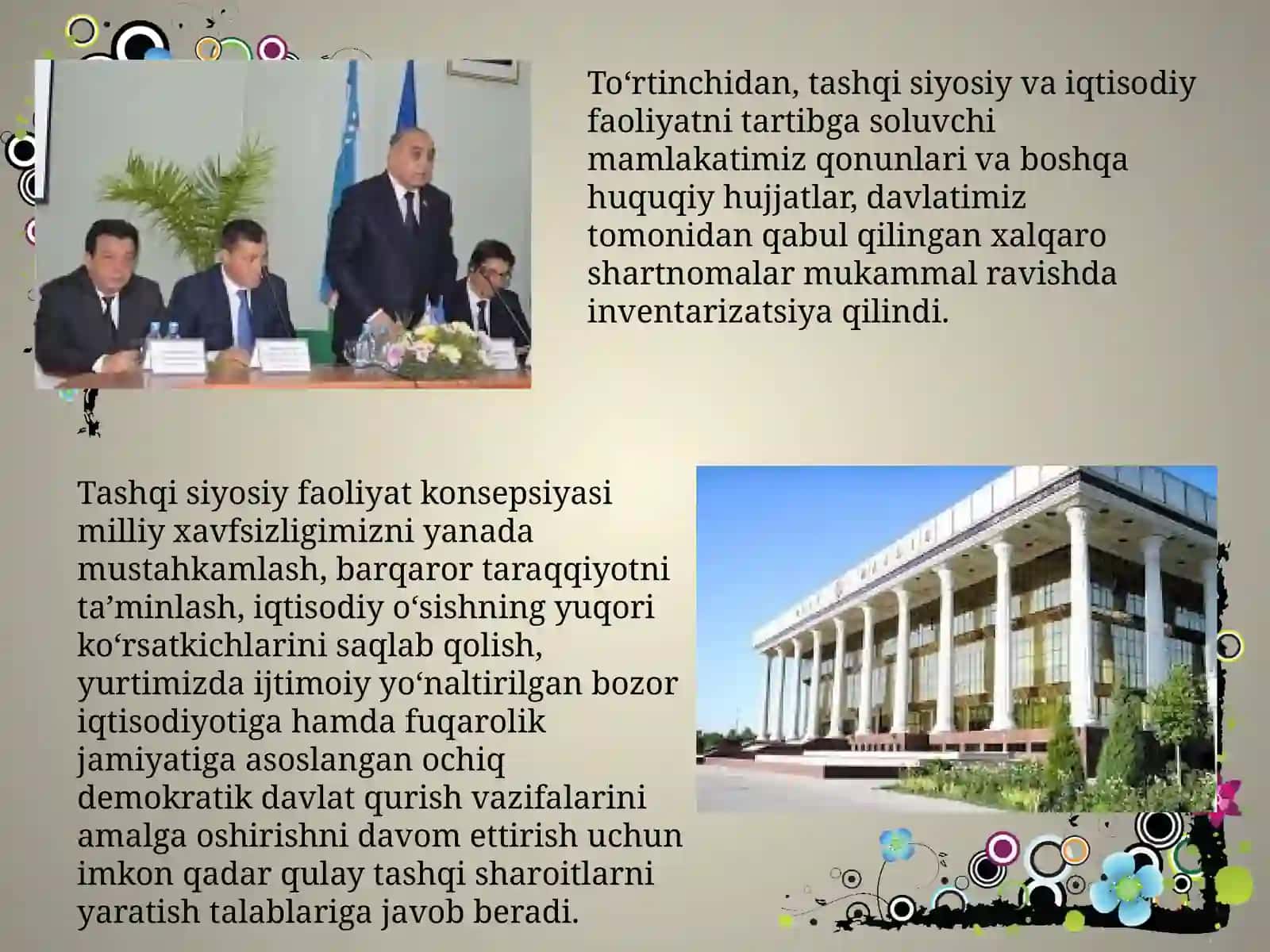 O'zbekiston Respublikasi tashqisiy siyosati 4