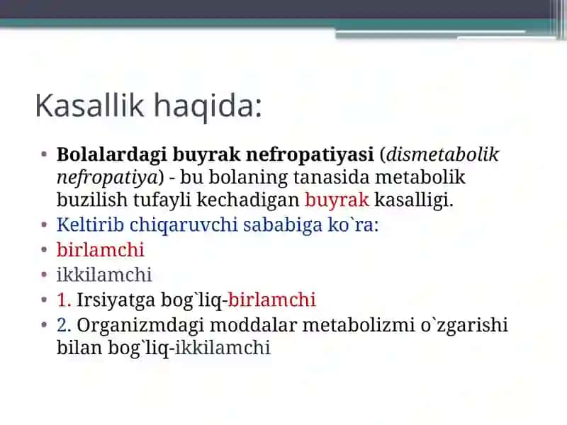 Bolalardadismetaboliknefropatiyalar 4