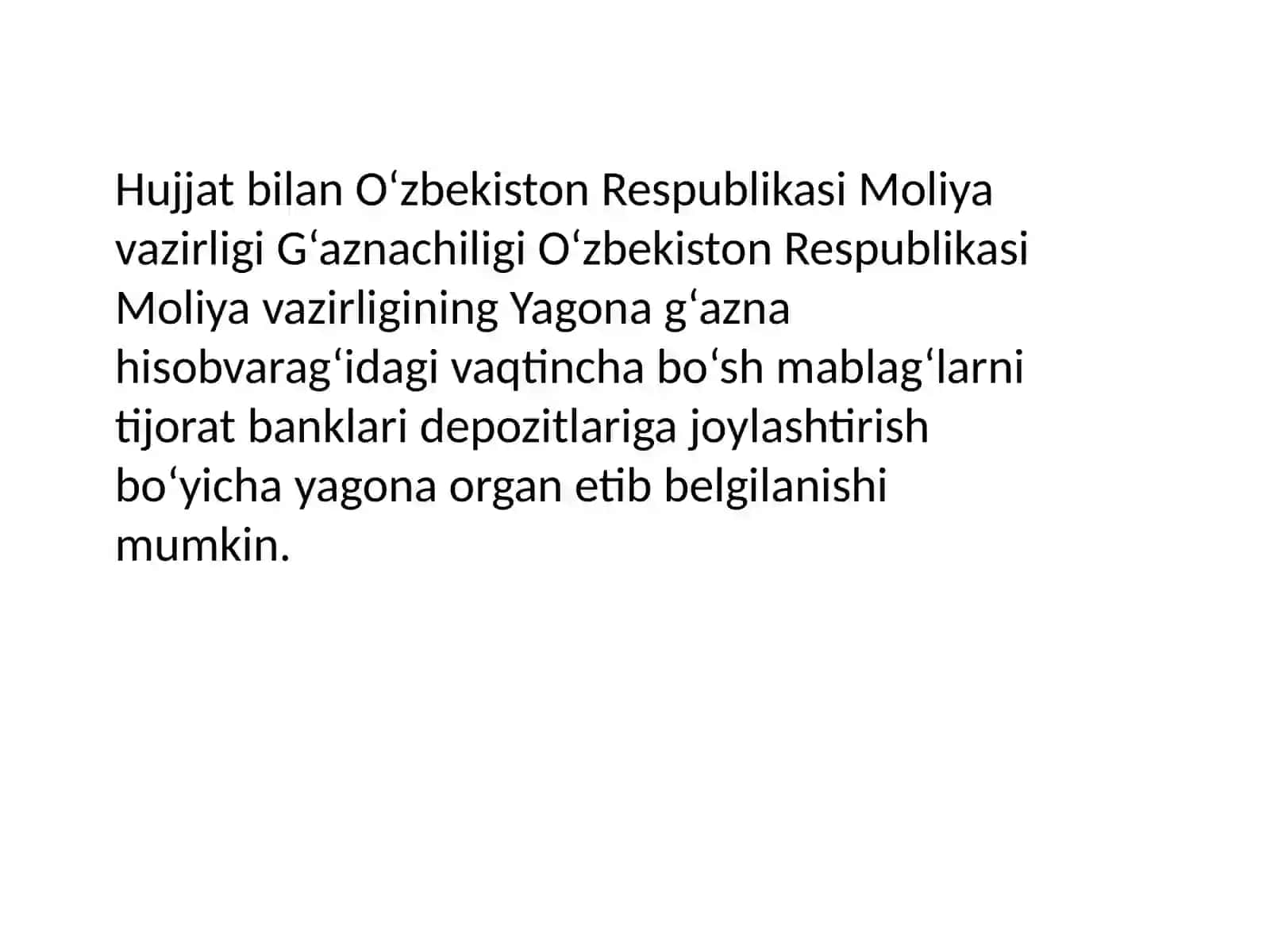 G'aznachilikni Yagona hisobvarag'ini yuritish 4
