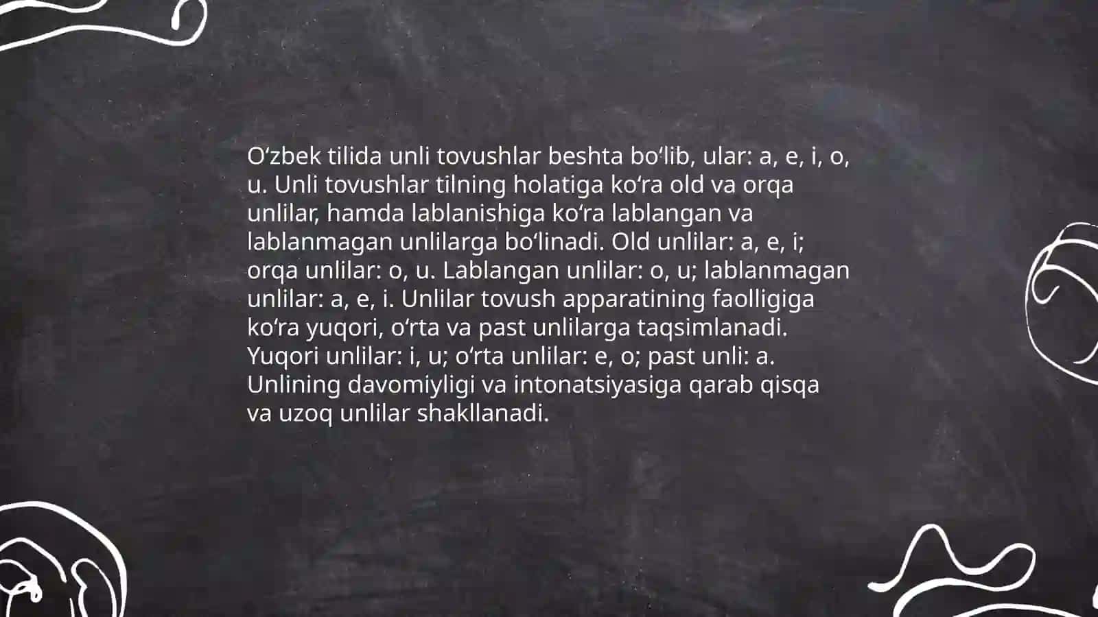 Unli tovushlar talaffuzi va imlosi 4