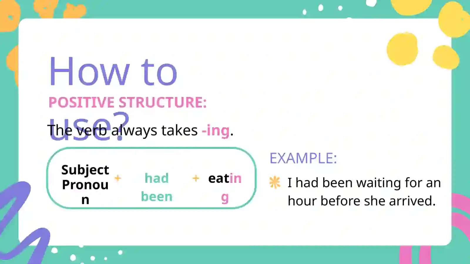 PAST PERFECT CONTINUOUS Tense 4