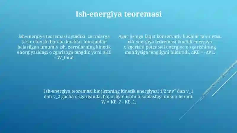 Moddiy nuqta kinetik energiyasining ôzgarishi 4