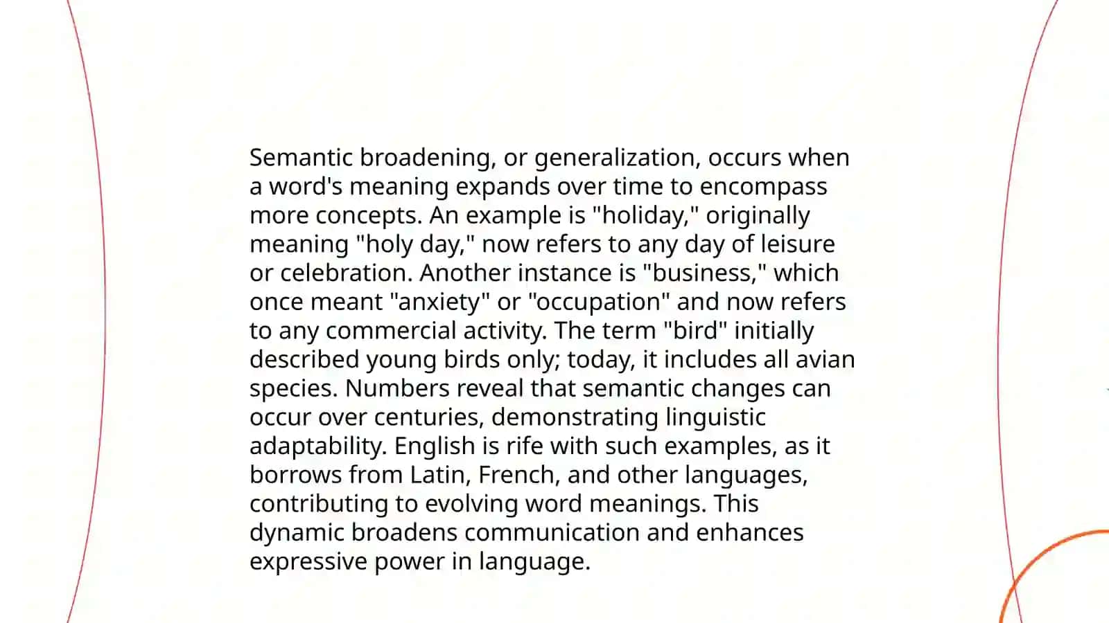 Main tendencies of the change of meaning in English 4