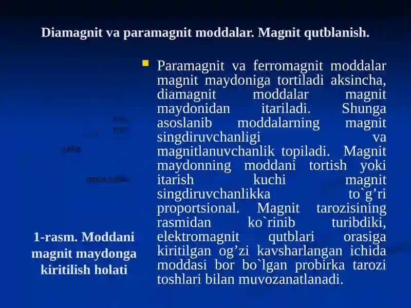 MOLЕKULALARNING MAGNIT XUSUSIYATLARI 4