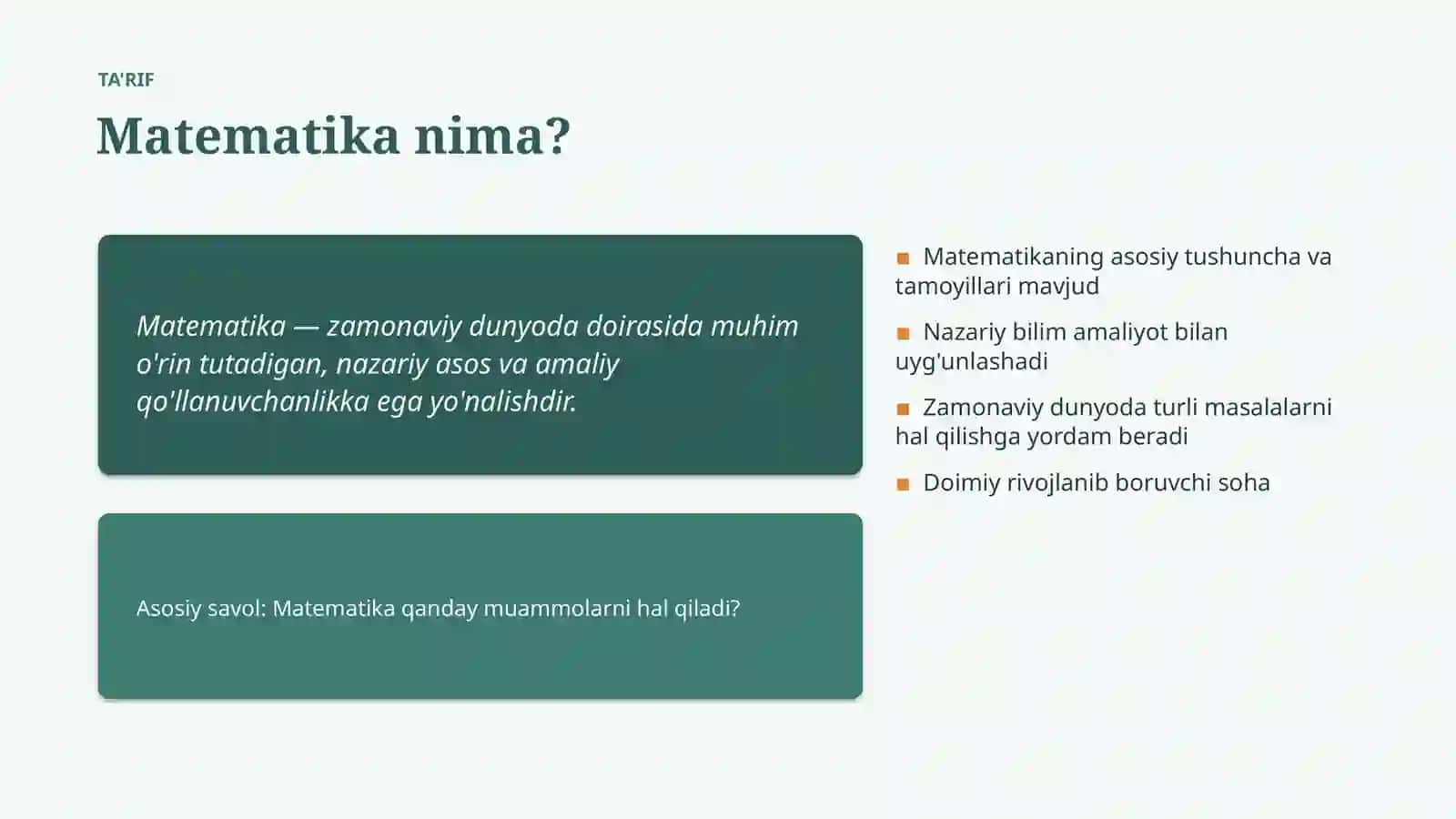 ZAMONAVIY DUNYODA 4