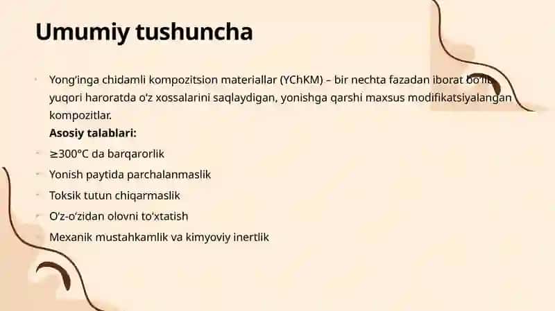 Yong'inga chidamli kompozitsion materiallar - xususiyatlari va qo'llanilishi sohalar 4
