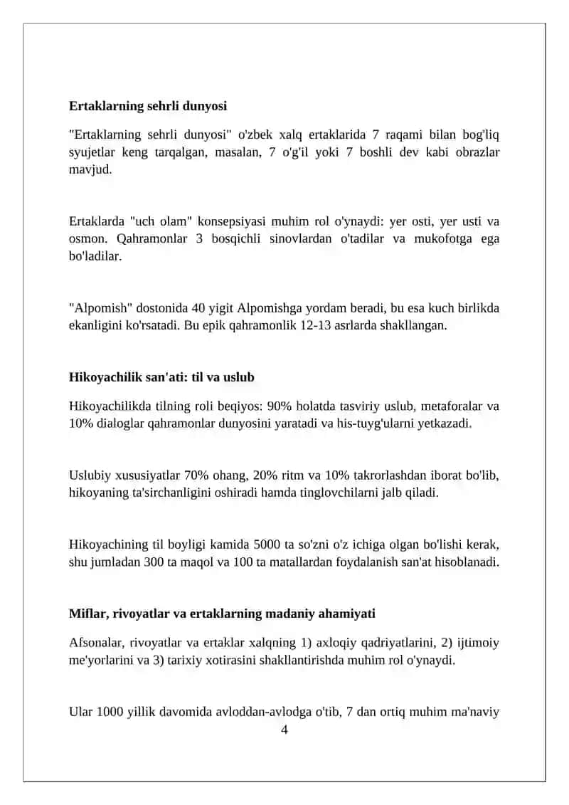 Referat on Mif, Afsona, Rivoyatlar 4