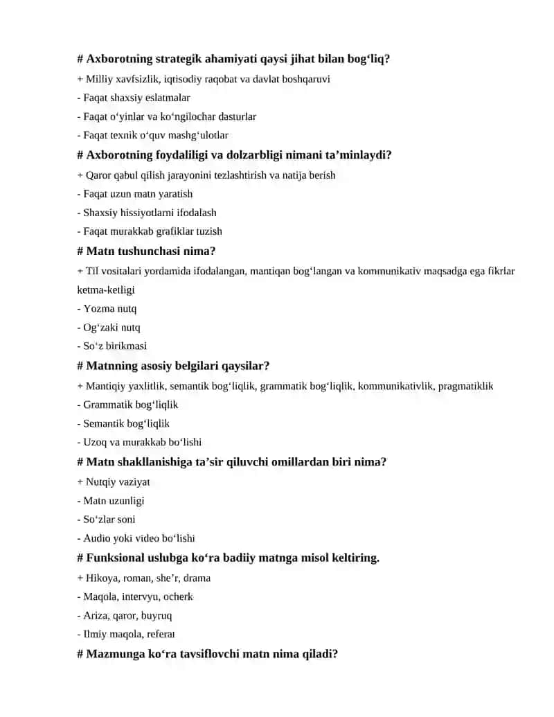 akademik yozuv fanidan yakuniy test javoblari bilan 4