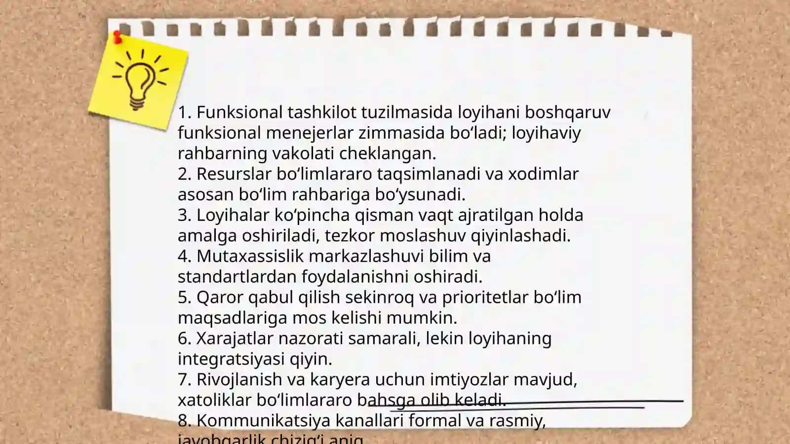 Loyihaning tashkiliy tuzilmalari 4